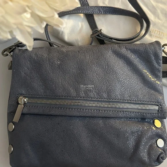 Hammitt VIP Medium Blue Gray/Brushed Silver - Picture 1 of 11